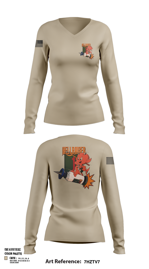 Womens Long Sleeve Vneck Shirt, Hellraiser, , Teamtime, Team time, sublimation, custom sports apparel, team uniforms, spirit wear, spiritwear, sports uniforms, custom shirts, team store, custom team store, fundraiser sports, apparel fundraiser