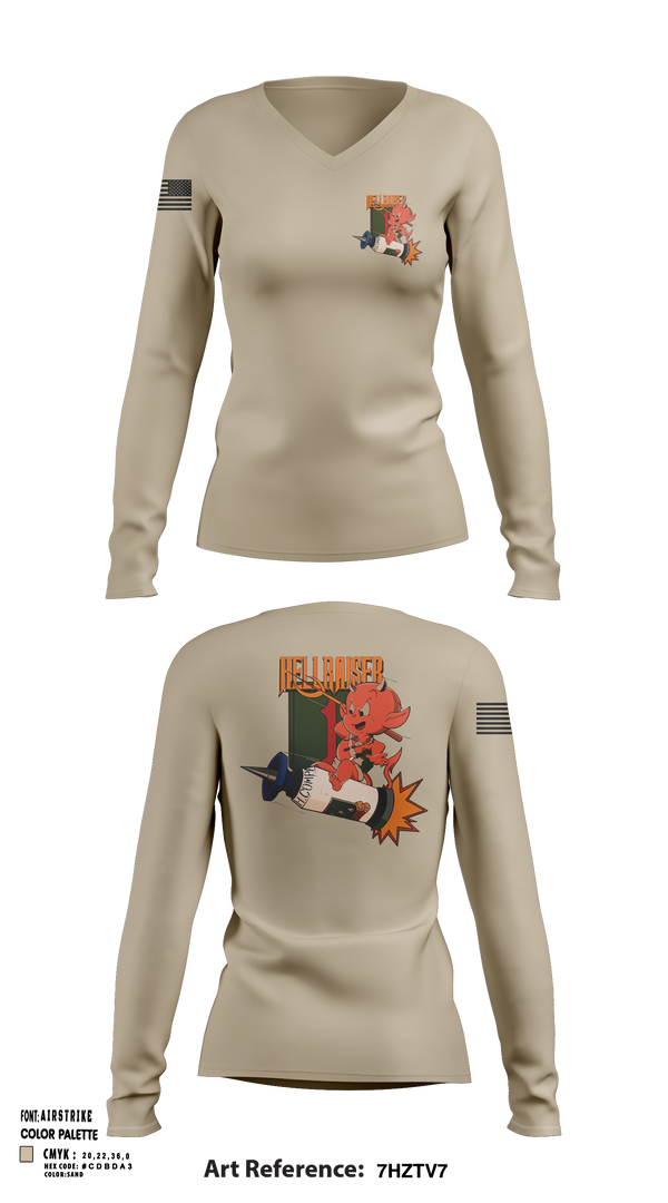 Womens Long Sleeve Vneck Shirt, Hellraiser, , Teamtime, Team time, sublimation, custom sports apparel, team uniforms, spirit wear, spiritwear, sports uniforms, custom shirts, team store, custom team store, fundraiser sports, apparel fundraiser