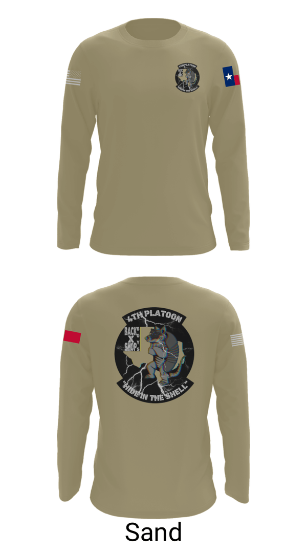 Long Sleeve Performance Shirt, 90th ASB B co 4Th Platoon, Army, Teamtime, Team time, sublimation, custom sports apparel, team uniforms, spirit wear, spiritwear, sports uniforms, custom shirts, team store, custom team store, fundraiser sports, apparel fundraiser