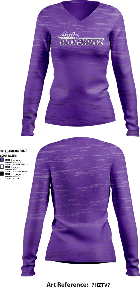 Womens Long Sleeve Vneck Shirt 1, Lady Hot Shotz, Women's Basketball, Teamtime, Team time, sublimation, custom sports apparel, team uniforms, spirit wear, spiritwear, sports uniforms, custom shirts, team store, custom team store, fundraiser sports, apparel fundraiser