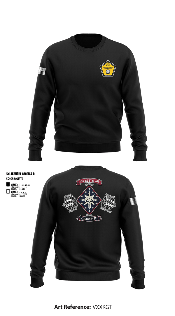 Crew Neck Sweatshirt, Chaos Co, H2F, National Guard, Teamtime, Team time, sublimation, custom sports apparel, team uniforms, spirit wear, spiritwear, sports uniforms, custom shirts, team store, custom team store, fundraiser sports, apparel fundraiser