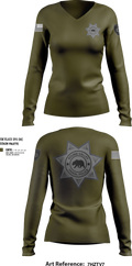 ROUND VALLEY POLICE 41640527 Women's Long Sleeve V-neck Shirt - 251