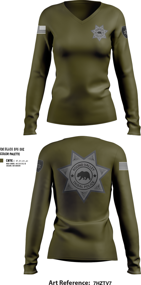 Womens Long Sleeve Vneck Shirt, ROUND VALLEY POLICE, , Teamtime, Team time, sublimation, custom sports apparel, team uniforms, spirit wear, spiritwear, sports uniforms, custom shirts, team store, custom team store, fundraiser sports, apparel fundraiser