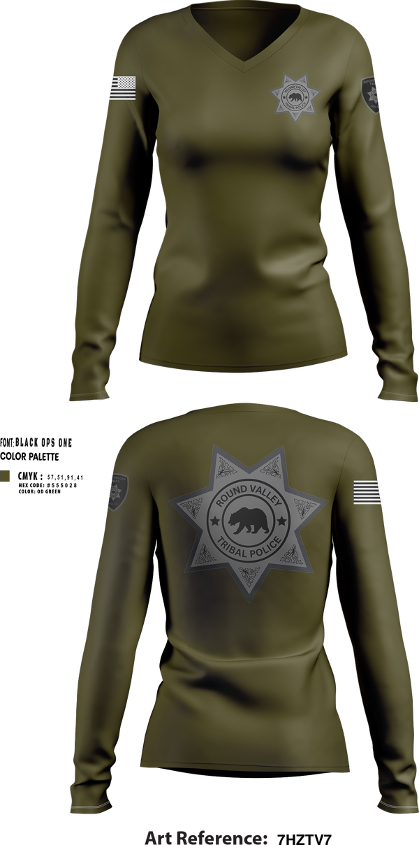 Womens Long Sleeve Vneck Shirt, ROUND VALLEY POLICE, , Teamtime, Team time, sublimation, custom sports apparel, team uniforms, spirit wear, spiritwear, sports uniforms, custom shirts, team store, custom team store, fundraiser sports, apparel fundraiser