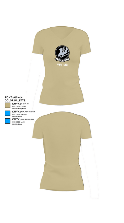 VAW-120 7271813 Women's Short Sleeve V-neck Shirt - 80