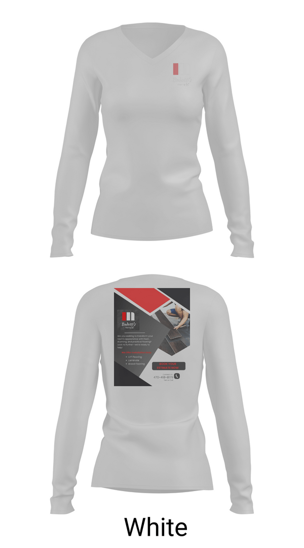Womens Long Sleeve Vneck Shirt 1, Badotti Flooring, , Teamtime, Team time, sublimation, custom sports apparel, team uniforms, spirit wear, spiritwear, sports uniforms, custom shirts, team store, custom team store, fundraiser sports, apparel fundraiser