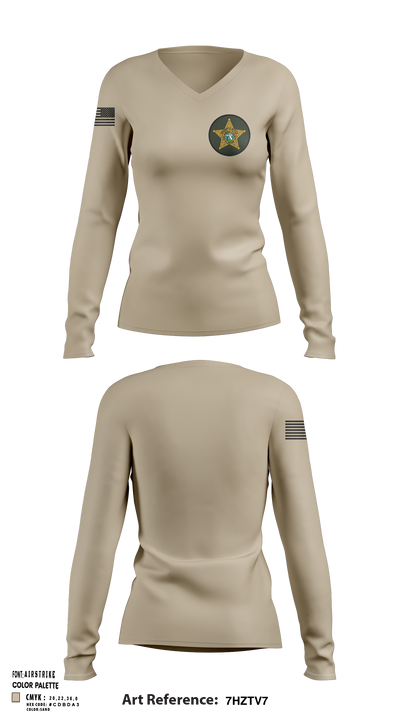 LOGISTICS 26909520 Women's Long Sleeve V-neck Shirt - 123