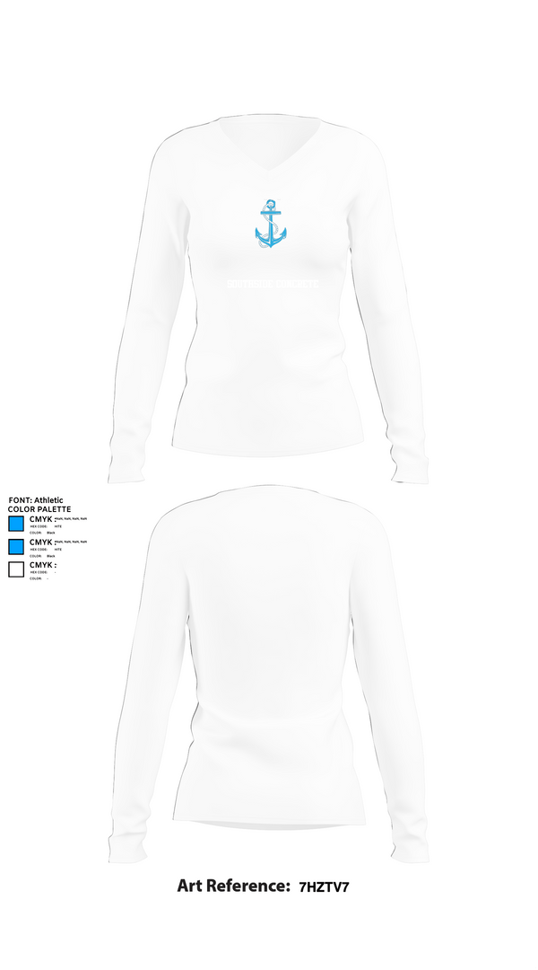 Womens Long Sleeve Vneck Shirt, SOUTHSIDE CONCRETE, , Teamtime, Team time, sublimation, custom sports apparel, team uniforms, spirit wear, spiritwear, sports uniforms, custom shirts, team store, custom team store, fundraiser sports, apparel fundraiser