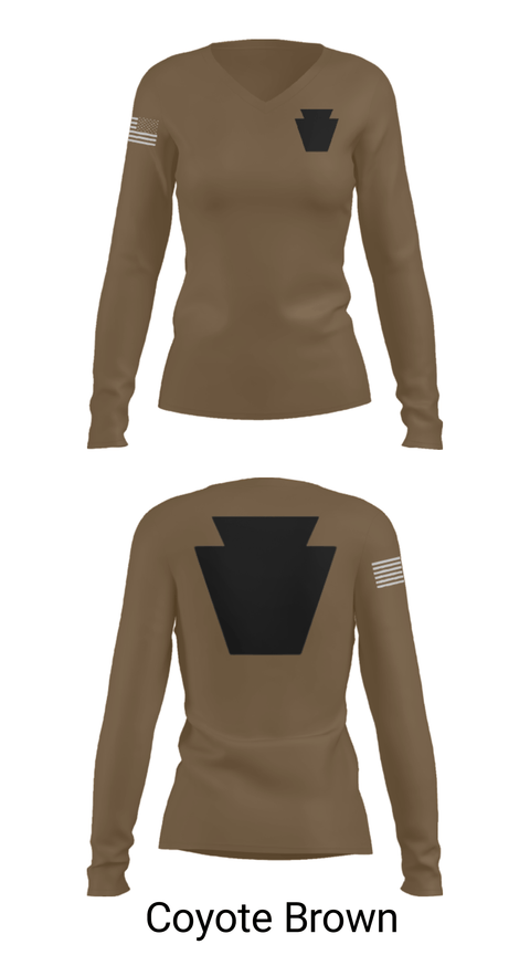 Women's Long Sleeve Vneck Shirt, Aztec, National Guard, Teamtime, Team time, sublimation, custom sports apparel, team uniforms, spirit wear, spiritwear, sports uniforms, custom shirts, team store, custom team store, fundraiser sports, apparel fundraiser
