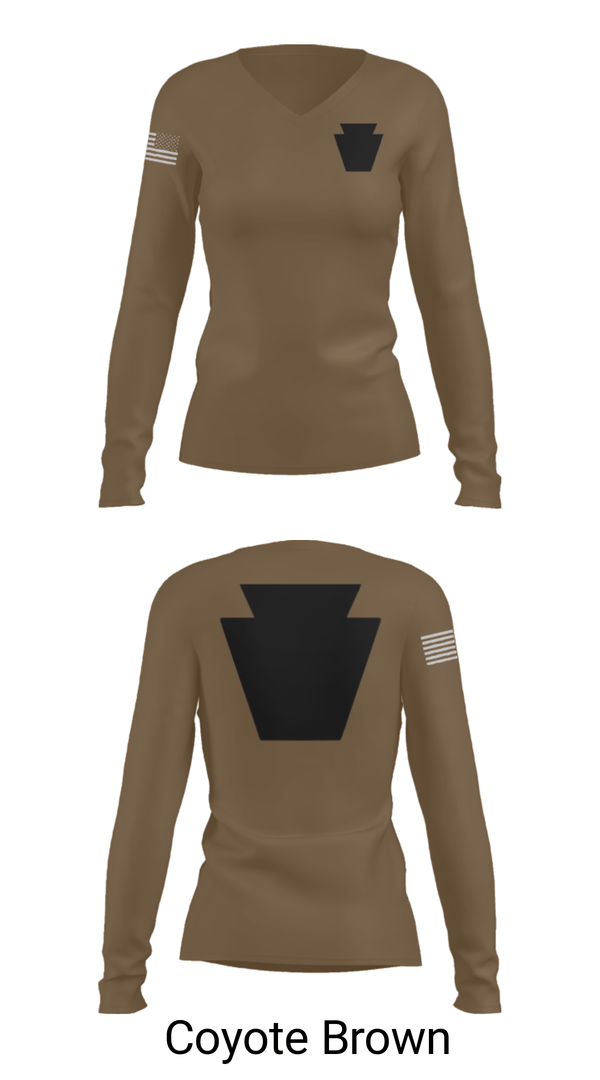 Women's Long Sleeve Vneck Shirt, Aztec, National Guard, Teamtime, Team time, sublimation, custom sports apparel, team uniforms, spirit wear, spiritwear, sports uniforms, custom shirts, team store, custom team store, fundraiser sports, apparel fundraiser