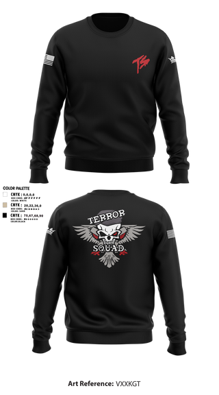 Crew Neck Sweatshirt, Terro Squad, Army, Teamtime, Team time, sublimation, custom sports apparel, team uniforms, spirit wear, spiritwear, sports uniforms, custom shirts, team store, custom team store, fundraiser sports, apparel fundraiser
