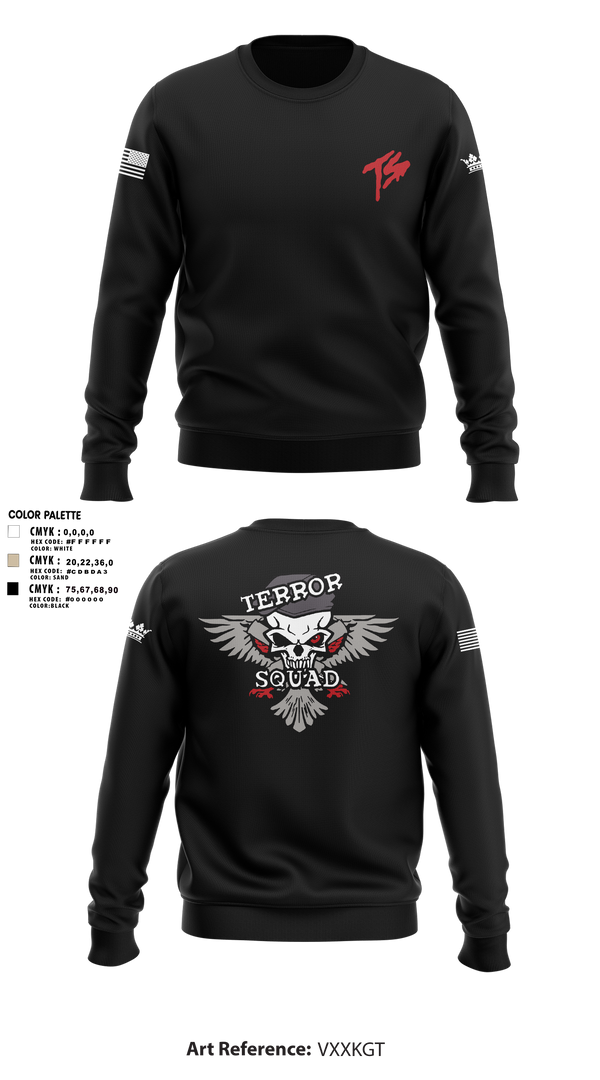 Crew Neck Sweatshirt, Terro Squad, Army, Teamtime, Team time, sublimation, custom sports apparel, team uniforms, spirit wear, spiritwear, sports uniforms, custom shirts, team store, custom team store, fundraiser sports, apparel fundraiser