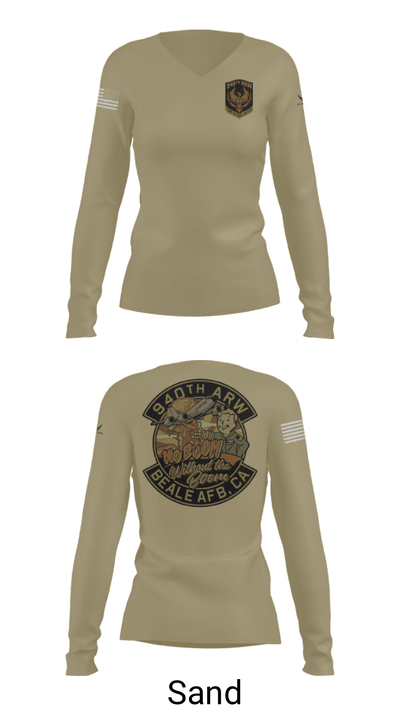 940 Air Refueling Wing 53360157 Women's Long Sleeve V-neck Shirt - 97