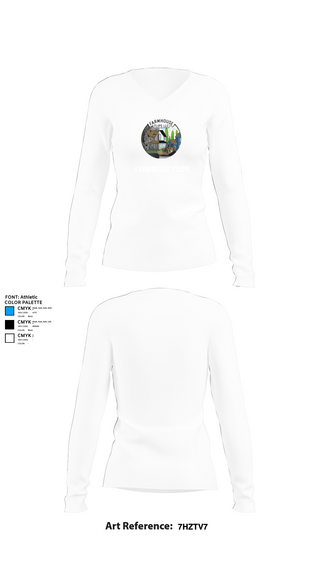 Womens Long Sleeve Vneck Shirt, Farmhouse flips, , Teamtime, Team time, sublimation, custom sports apparel, team uniforms, spirit wear, spiritwear, sports uniforms, custom shirts, team store, custom team store, fundraiser sports, apparel fundraiser