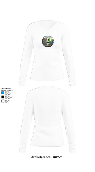 Farmhouse flips 28402450 Women's Long Sleeve V-neck Shirt - 15