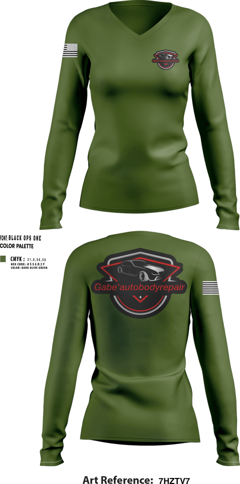 Womens Long Sleeve Vneck Shirt 1, Gabe’s autobody repairGabe’s autobodyrepair, , Teamtime, Team time, sublimation, custom sports apparel, team uniforms, spirit wear, spiritwear, sports uniforms, custom shirts, team store, custom team store, fundraiser sports, apparel fundraiser