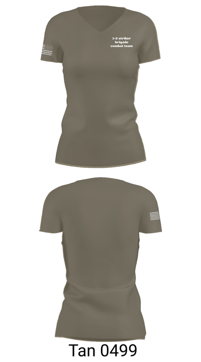 1-2 striker brigade combat team 78703146 Women's Short Sleeve V-neck Shirt - 68