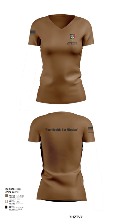 U.S. Army Health Clinic - Baumholder 42265508 Women's Short Sleeve V-neck Shirt - 131