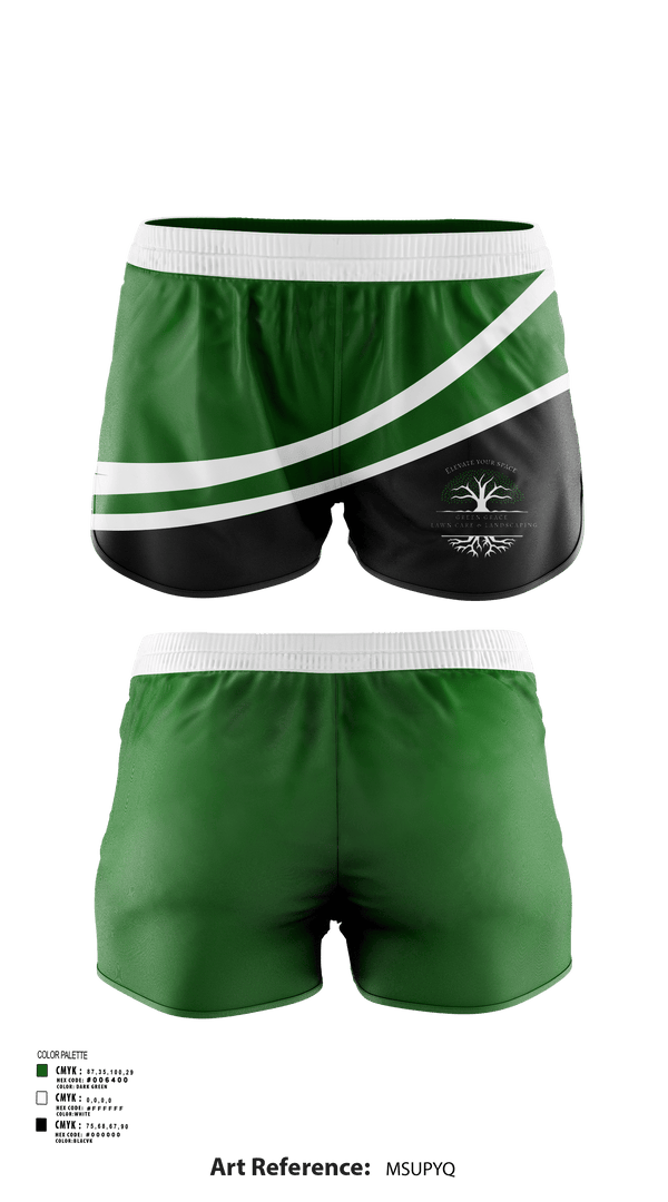 Womens Shorts, Green Grace Lawn Care and Landscaping, , Teamtime, Team time, sublimation, custom sports apparel, team uniforms, spirit wear, spiritwear, sports uniforms, custom shirts, team store, custom team store, fundraiser sports, apparel fundraiser