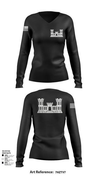 Womens Long Sleeve Vneck Shirt 1, 250TH ENGINEERING COMPANY, National Guard, Teamtime, Team time, sublimation, custom sports apparel, team uniforms, spirit wear, spiritwear, sports uniforms, custom shirts, team store, custom team store, fundraiser sports, apparel fundraiser