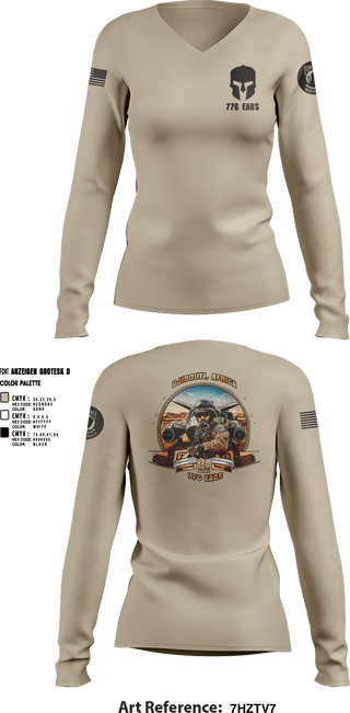 Womens Long Sleeve Vneck Shirt 1, 776 EABS, Air Force, Teamtime, Team time, sublimation, custom sports apparel, team uniforms, spirit wear, spiritwear, sports uniforms, custom shirts, team store, custom team store, fundraiser sports, apparel fundraiser