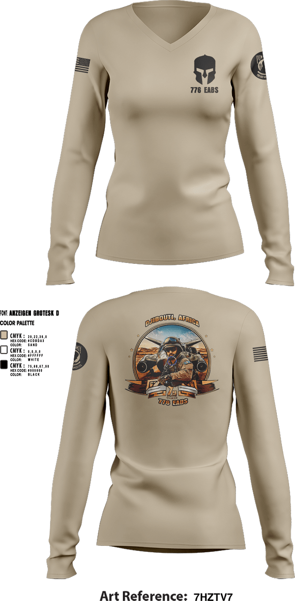 Womens Long Sleeve Vneck Shirt 1, 776 EABS, Air Force, Teamtime, Team time, sublimation, custom sports apparel, team uniforms, spirit wear, spiritwear, sports uniforms, custom shirts, team store, custom team store, fundraiser sports, apparel fundraiser