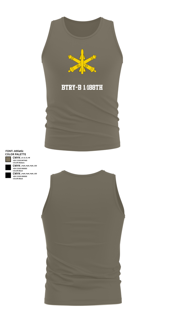 Tank Top, BTRY-B 1/188th, National Guard, Teamtime, Team time, sublimation, custom sports apparel, team uniforms, spirit wear, spiritwear, sports uniforms, custom shirts, team store, custom team store, fundraiser sports, apparel fundraiser