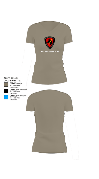 Naval Base Kitsap K9 Unit 4831099 Women's Short Sleeve V-neck Shirt - 61
