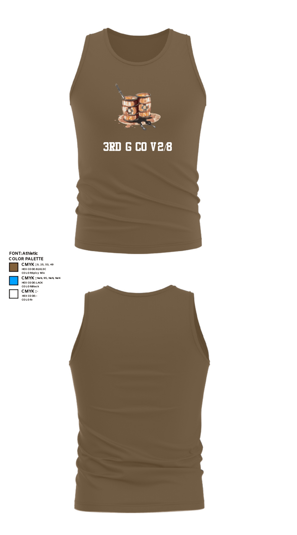 Tank Top, 3rd G Co v2/8, Marines, Teamtime, Team time, sublimation, custom sports apparel, team uniforms, spirit wear, spiritwear, sports uniforms, custom shirts, team store, custom team store, fundraiser sports, apparel fundraiser