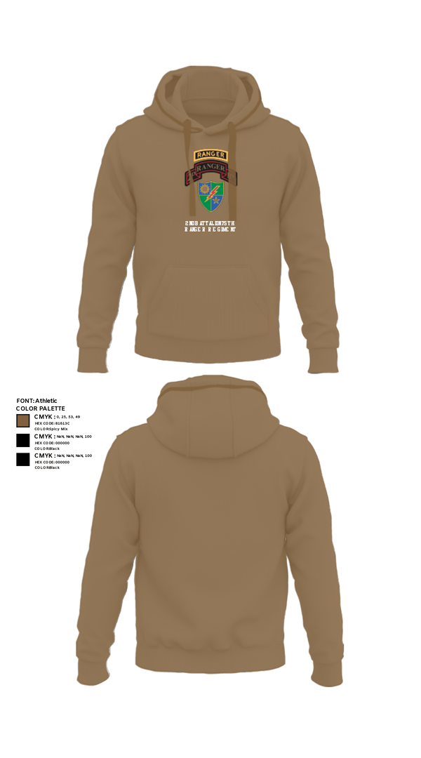 Hoodie, 2nd Battalion 75th Ranger Regiment, , Teamtime, Team time, sublimation, custom sports apparel, team uniforms, spirit wear, spiritwear, sports uniforms, custom shirts, team store, custom team store, fundraiser sports, apparel fundraiser