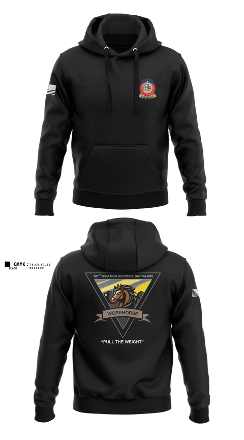 Hoodie, 127th ASB WORKHORSE, Army, Teamtime, Team time, sublimation, custom sports apparel, team uniforms, spirit wear, spiritwear, sports uniforms, custom shirts, team store, custom team store, fundraiser sports, apparel fundraiser