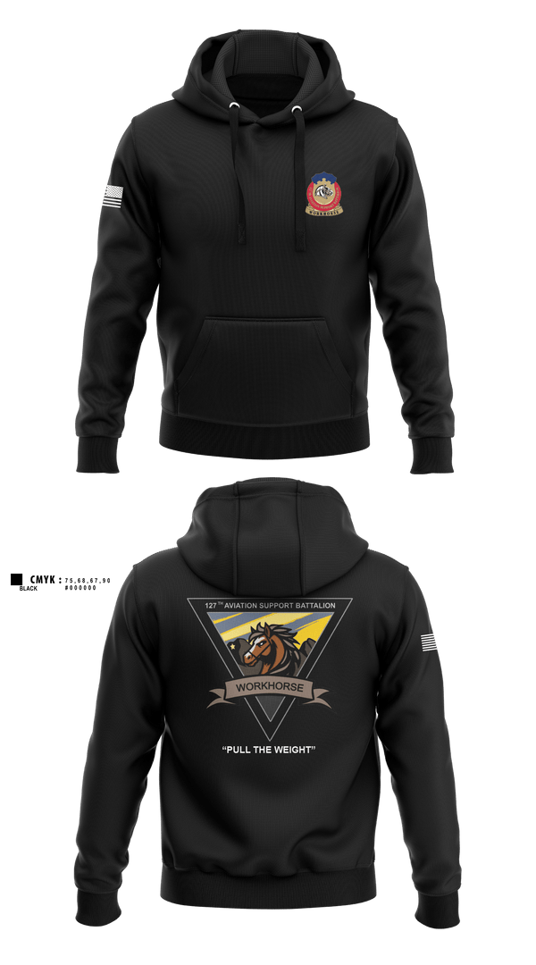 Hoodie, 127th ASB WORKHORSE, Army, Teamtime, Team time, sublimation, custom sports apparel, team uniforms, spirit wear, spiritwear, sports uniforms, custom shirts, team store, custom team store, fundraiser sports, apparel fundraiser