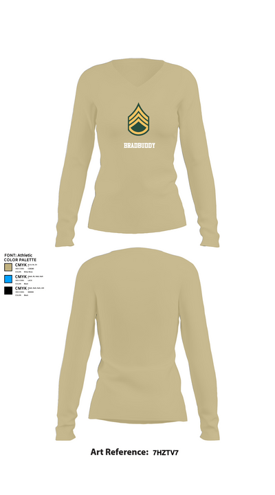 Bradbuddy 56782411 Women's Long Sleeve V-neck Shirt - 78