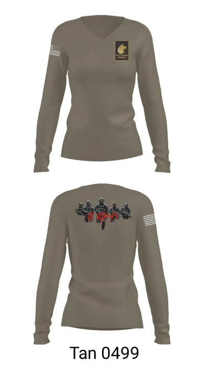 Alpha Company  2-27 48035421 Women's Long Sleeve V-neck Shirt - 77
