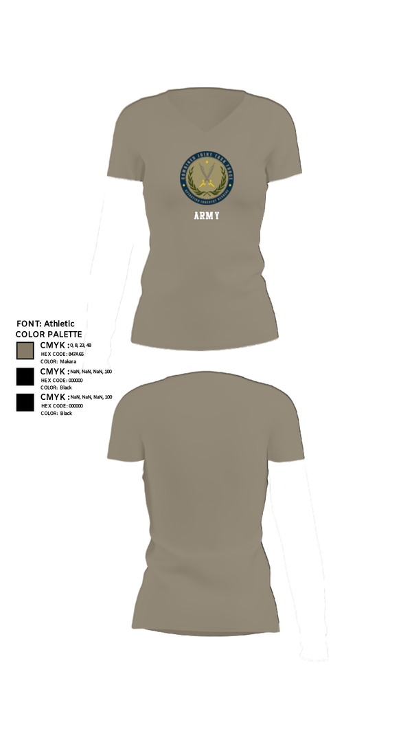 Women's Short Sleeve Vneck Shirt, 3-10 GSAB, Army, Teamtime, Team time, sublimation, custom sports apparel, team uniforms, spirit wear, spiritwear, sports uniforms, custom shirts, team store, custom team store, fundraiser sports, apparel fundraiser