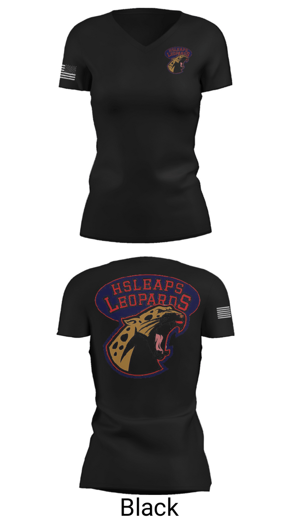 Women's Short Sleeve Vneck Shirt, Leopards, Track & Field, Teamtime, Team time, sublimation, custom sports apparel, team uniforms, spirit wear, spiritwear, sports uniforms, custom shirts, team store, custom team store, fundraiser sports, apparel fundraiser