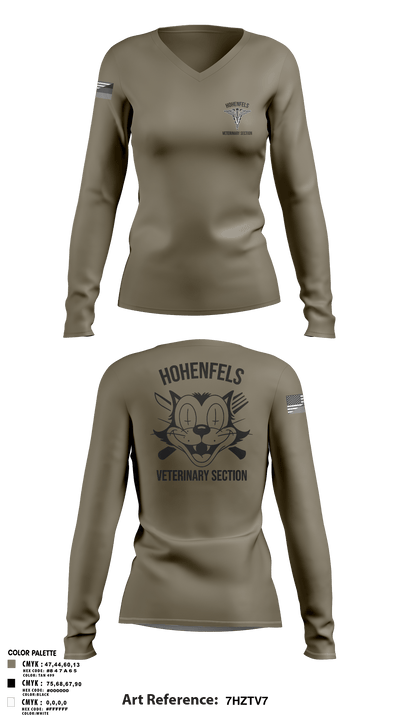 Hohenfels VTF 55832248 Women's Long Sleeve V-neck Shirt -1 13