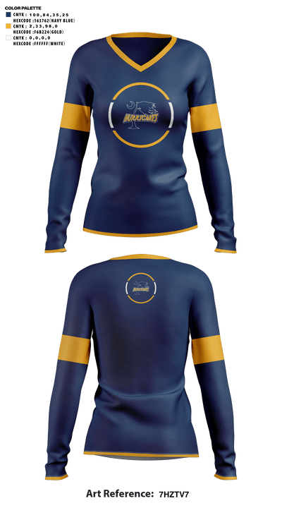 Wren Middle School Cheer 24305123 Women's Long Sleeve V-neck Shirt - 41