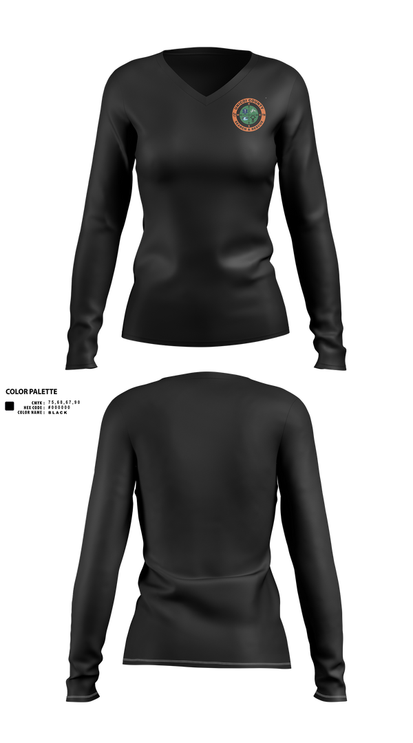 Womens Long Sleeve Vneck Shirt, Unicoi County Search and Rescue, , Teamtime, Team time, sublimation, custom sports apparel, team uniforms, spirit wear, spiritwear, sports uniforms, custom shirts, team store, custom team store, fundraiser sports, apparel fundraiser