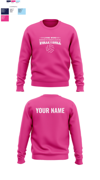 Crew Neck Sweatshirt, Living Word Academy Volleyball, Women's Volleyball, Teamtime, Team time, sublimation, custom sports apparel, team uniforms, spirit wear, spiritwear, sports uniforms, custom shirts, team store, custom team store, fundraiser sports, apparel fundraiser