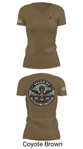 Women's Short Sleeve Vneck Shirt, MACS 24 ATC Detachment A, Marines, Teamtime, Team time, sublimation, custom sports apparel, team uniforms, spirit wear, spiritwear, sports uniforms, custom shirts, team store, custom team store, fundraiser sports, apparel fundraiser