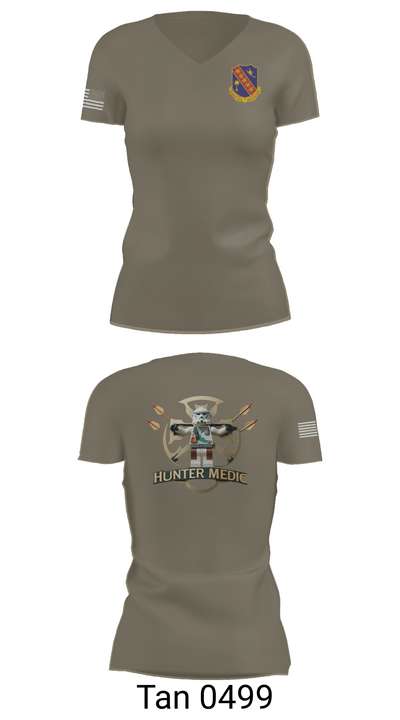 1-148th HHB Medics 16650436 Women's Short Sleeve V-neck Shirt - 65