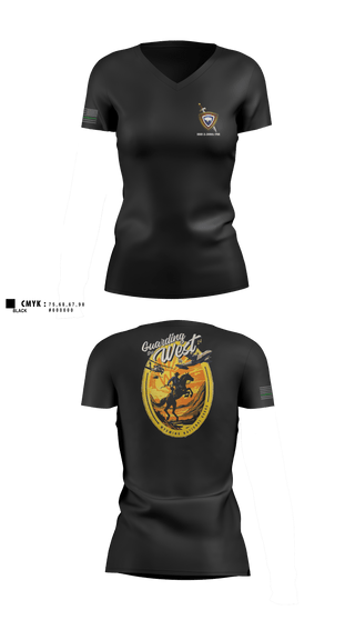 Womens Short Sleeve Vneck Shirt, HHB 2-300th FAR, National Guard, Teamtime, Team time, sublimation, custom sports apparel, team uniforms, spirit wear, spiritwear, sports uniforms, custom shirts, team store, custom team store, fundraiser sports, apparel fundraiser
