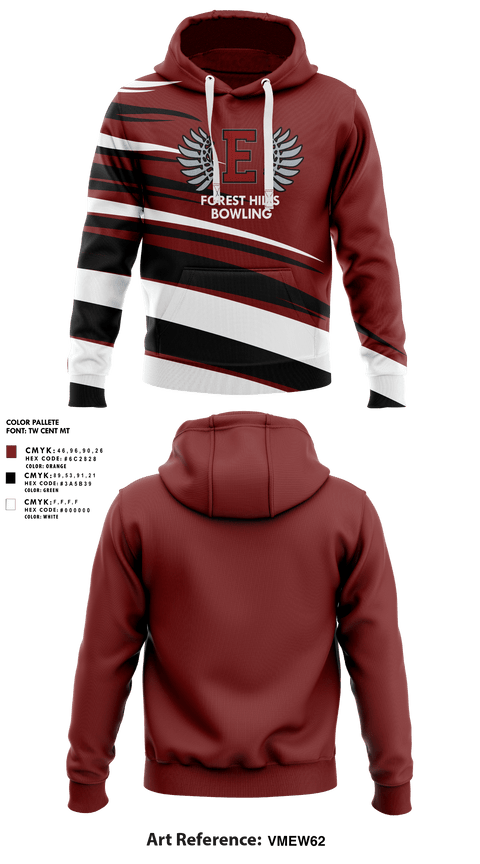 Hoodie, Forest Hills Eastern High School Bowling, Bowling, Teamtime, Team time, sublimation, custom sports apparel, team uniforms, spirit wear, spiritwear, sports uniforms, custom shirts, team store, custom team store, fundraiser sports, apparel fundraiser