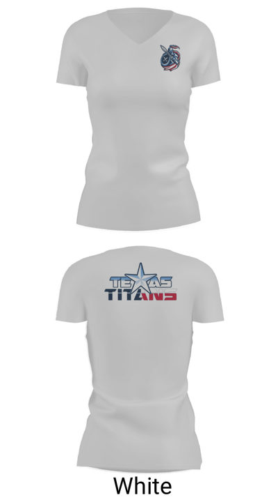 Texas Titans Youth Football 17189264 Women's Short Sleeve V-neck Shirt - 10