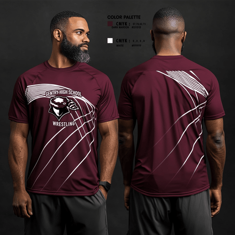 Short Sleeve Performance Shirt, Gentry High School Wrestling, Wrestling, Teamtime, Team time, sublimation, custom sports apparel, team uniforms, spirit wear, spiritwear, sports uniforms, custom shirts, team store, custom team store, fundraiser sports, apparel fundraiser