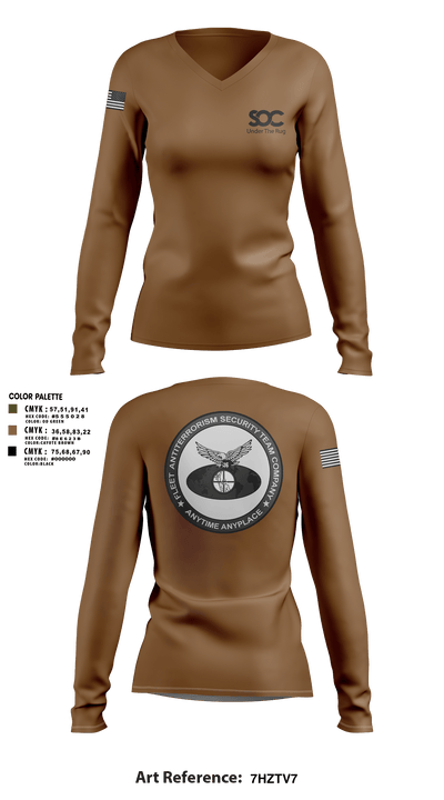 F.A.S.T. 47568902 Women's Long Sleeve V-neck Shirt - 102