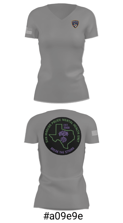 SMPD Mental Health Unit 50608252 Women's Short Sleeve V-neck Shirt - 4