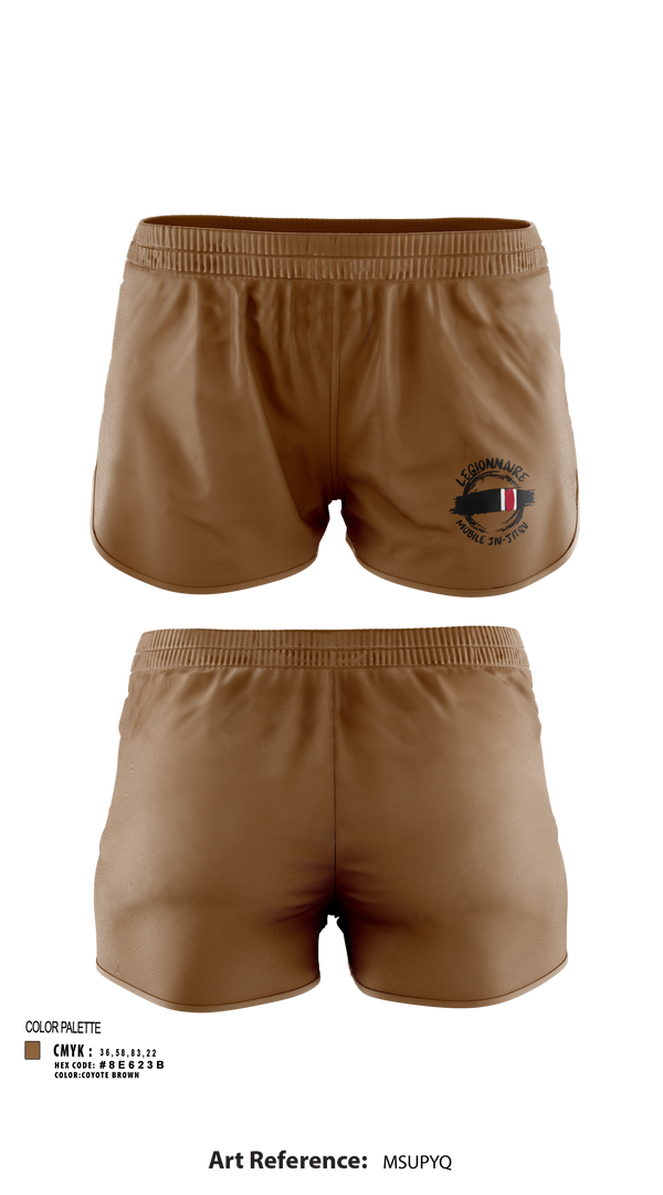 Womens Shorts, Legionnaire Mobile Jiu-Jitsu, , Teamtime, Team time, sublimation, custom sports apparel, team uniforms, spirit wear, spiritwear, sports uniforms, custom shirts, team store, custom team store, fundraiser sports, apparel fundraiser