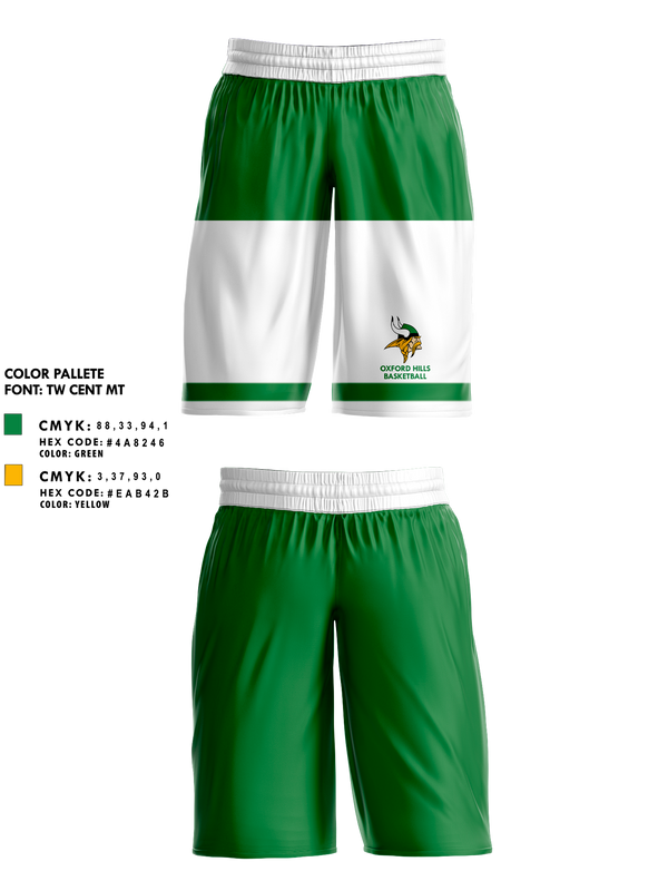 Mens Basketball Shorts, Oxford Hills Comprehensive High School Basketball, Men's Basketball, Teamtime, Team time, sublimation, custom sports apparel, team uniforms, spirit wear, spiritwear, sports uniforms, custom shirts, team store, custom team store, fundraiser sports, apparel fundraiser